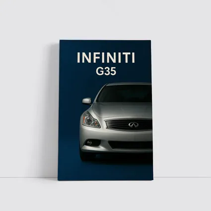 Infiniti G35 Silver Front View Dark Blue