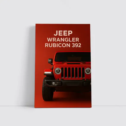 Jeep Wrangler Rubicon Front View Red Background