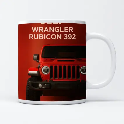 Jeep Wrangler Rubicon Front View Red Background