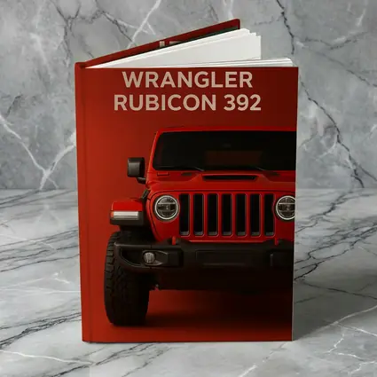 Jeep Wrangler Rubicon Front View Red Background