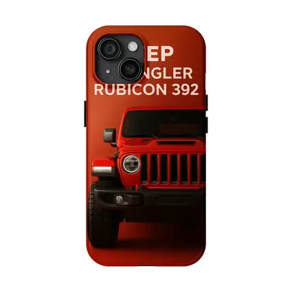 Jeep Wrangler Rubicon Front View Red Background