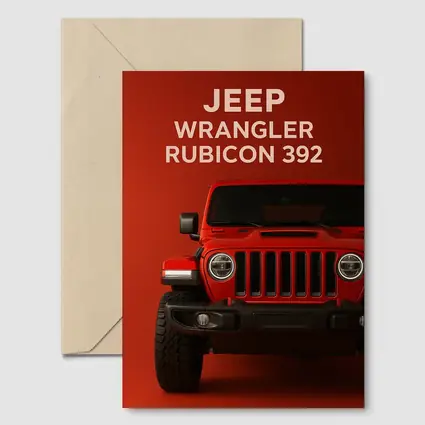 Jeep Wrangler Rubicon Front View Red Background