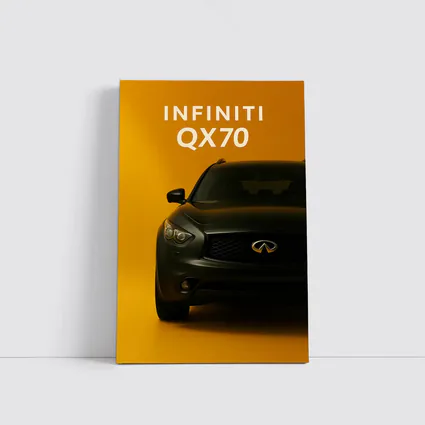Infiniti QX70 Dark SUV Yellow Background