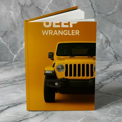 Jeep Wrangler Yellow Front View Orange Background