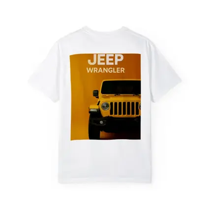 Jeep Wrangler Yellow Front View Orange Background