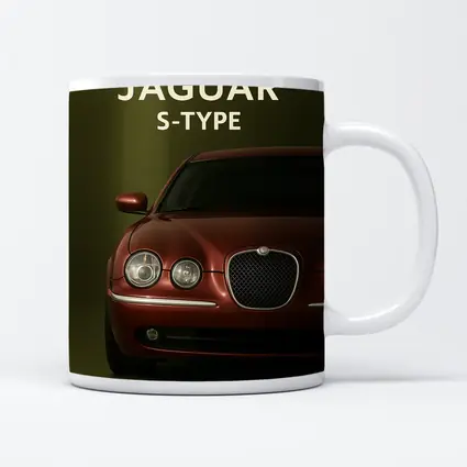 Jaguar S-Type Red Car Green Background