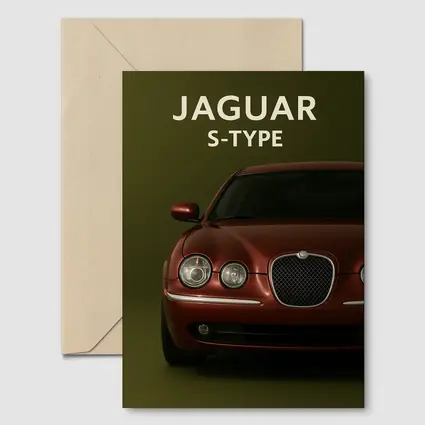 Jaguar S-Type Red Car Green Background