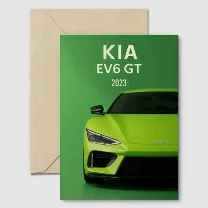 Kia EV6 GT Green Front View Art
