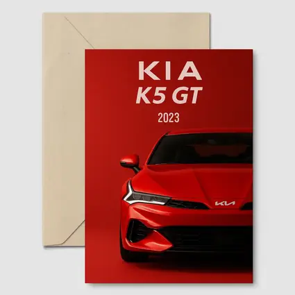 Kia K5 GT 2023 Red Car Front View