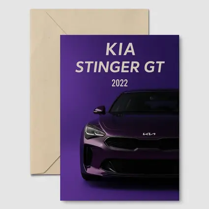 Kia Stinger GT Purple Background Car Art