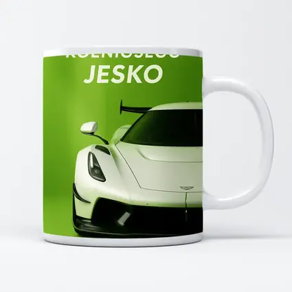 Koenigsegg Jesko White Supercar Green Background