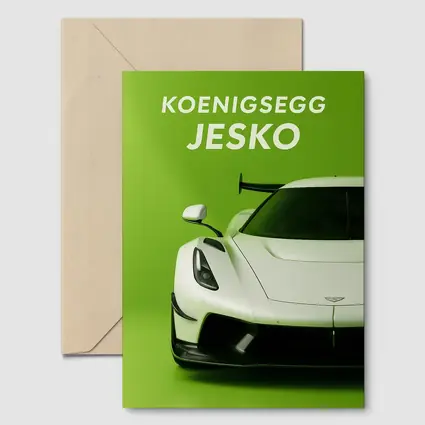 Koenigsegg Jesko White Supercar Green Background
