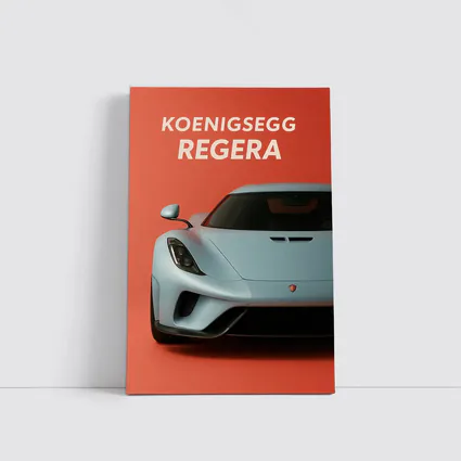 Koenigsegg Regera Bold Red Background Art