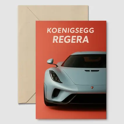 Koenigsegg Regera Bold Red Background Art