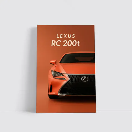 Lexus RC 200t Orange Sports Car Front View