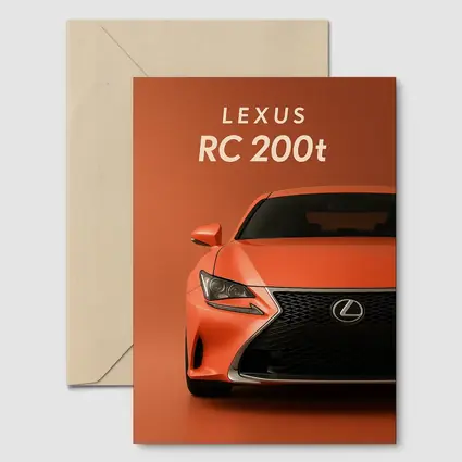 Lexus RC 200t Orange Sports Car Front View