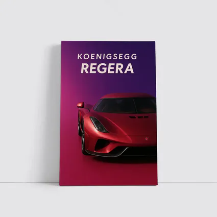 Koenigsegg Regera Red Supercar Purple Background