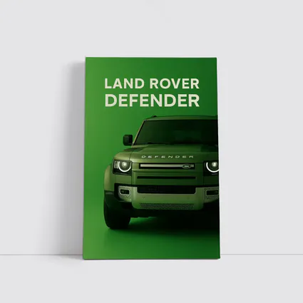 Land Rover Defender Front View Green Background