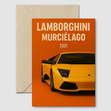 Lamborghini Murcielago Yellow Orange Background Art