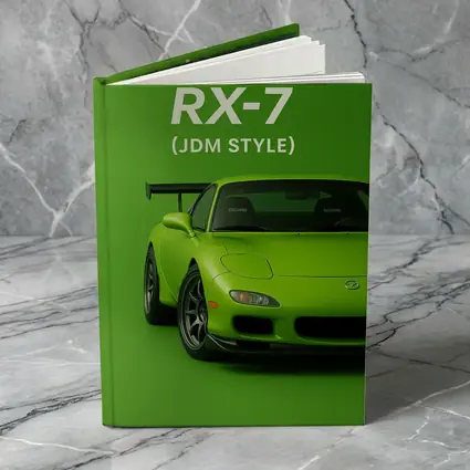 Mazda RX-7 JDM Style Green Background Art