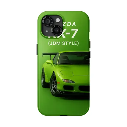 Mazda RX-7 JDM Style Green Background Art