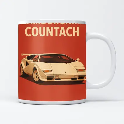 Lamborghini Countach Classic Red Retro Art