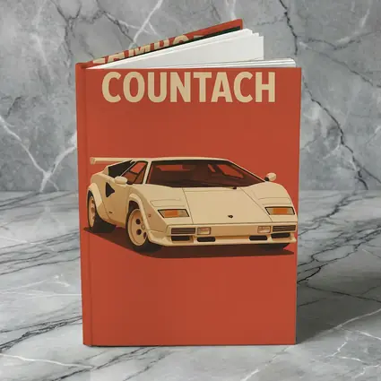 Lamborghini Countach Classic Red Retro Art