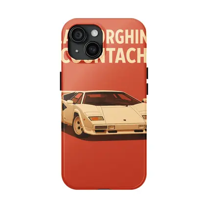 Lamborghini Countach Classic Red Retro Art