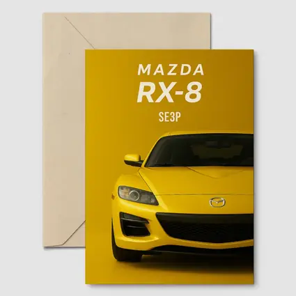 Mazda RX-8 SE3P Yellow Sport Car Art