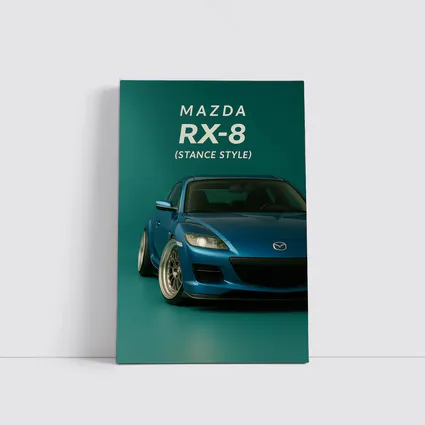 Mazda RX-8 Stance Style Teal Background