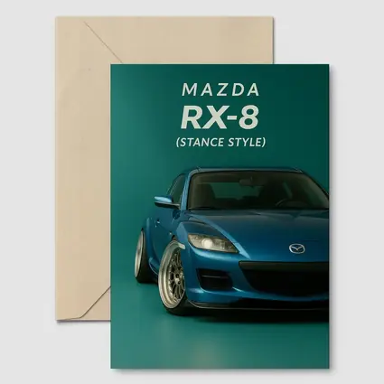 Mazda RX-8 Stance Style Teal Background