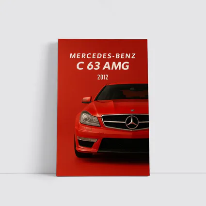 Mercedes Benz C63 AMG Red Background Art