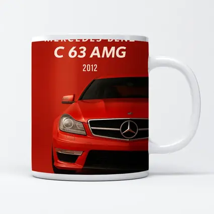 Mercedes Benz C63 AMG Red Background Art