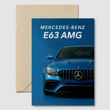 Mercedes Benz E63 AMG Blue Front View