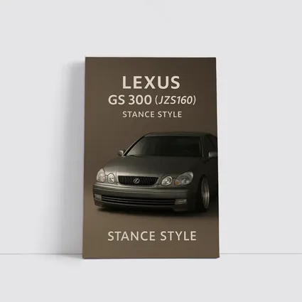 Lexus GS Stance Style Silver Sedan Art