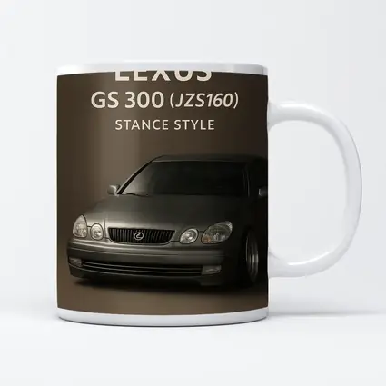 Lexus GS Stance Style Silver Sedan Art