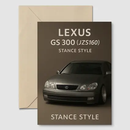 Lexus GS Stance Style Silver Sedan Art
