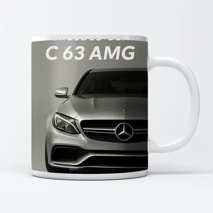 Mercedes Benz C63 AMG Silver Front View