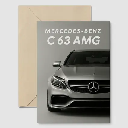 Mercedes Benz C63 AMG Silver Front View