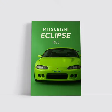 Mitsubishi Eclipse 1995 Green Car Art