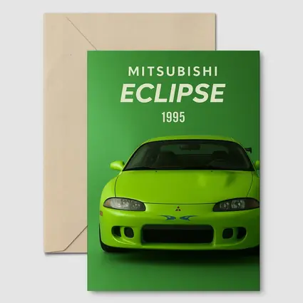 Mitsubishi Eclipse 1995 Green Car Art