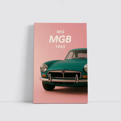 MG MGB Classic Sports Car Pink Background