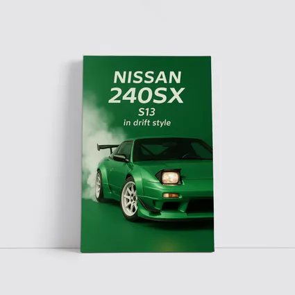 Nissan 240SX S13 Green Drift Style Art