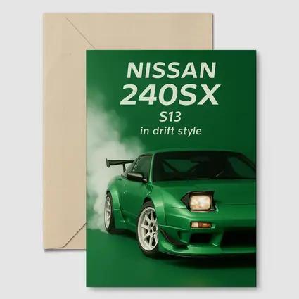 Nissan 240SX S13 Green Drift Style Art