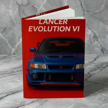 Mitsubishi Lancer Evolution VI Blue Red Background