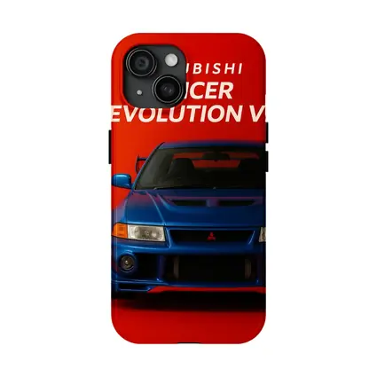 Mitsubishi Lancer Evolution VI Blue Red Background
