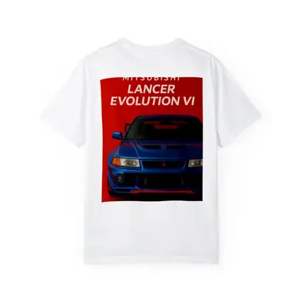 Mitsubishi Lancer Evolution VI Blue Red Background