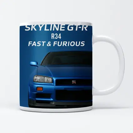 Nissan Skyline GT-R R34 Blue Wall Art