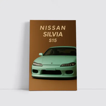 Nissan Silvia S15 Mint Green Brown Background
