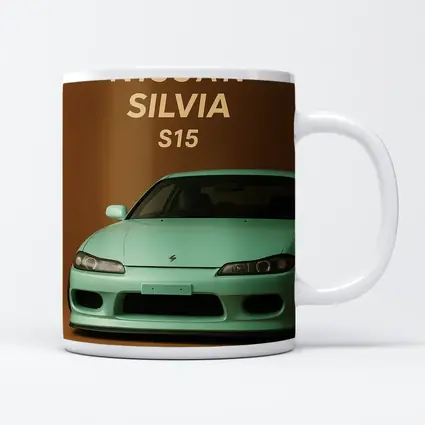 Nissan Silvia S15 Mint Green Brown Background